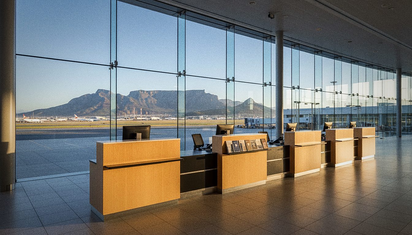 Car rental desk at Cape Town International Airport